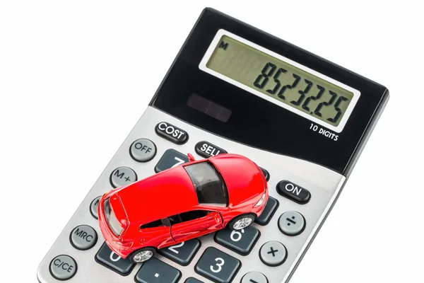Carro e calculadora — Fotografia de Stock