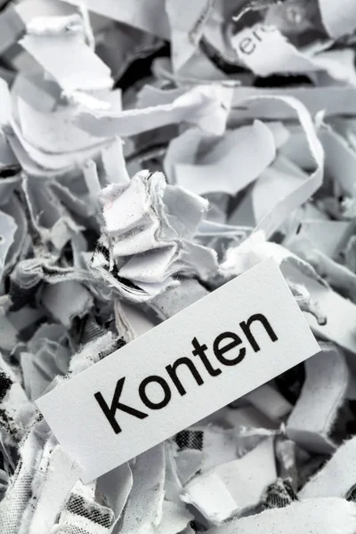 Shredded paper accounts keyword — Stock Photo, Image
