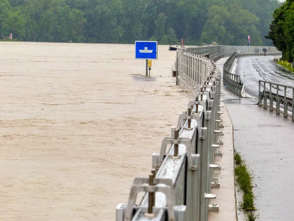 Hochwasser 2013 Mauthausen, Österreich — Stockfoto