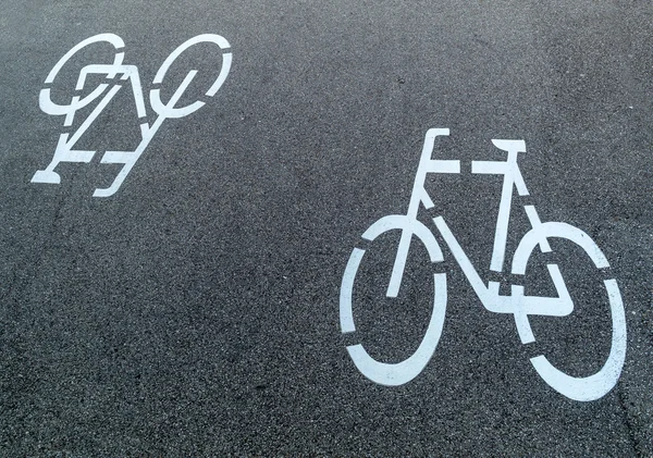 Marking a cycle route — Stock Photo, Image