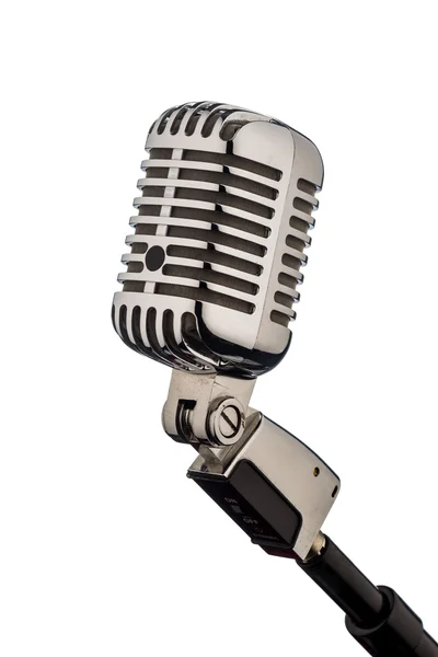 Retro microphone in front of white background — Stock Photo, Image