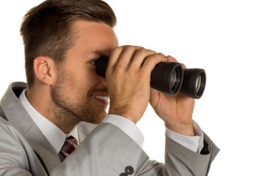 manager with binoculars clipart