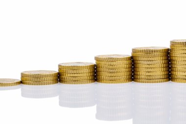 stacked coins, upward trend clipart