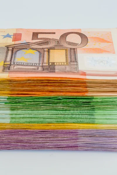 Many different euro bills — Stock Photo, Image