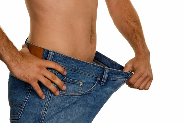 Uomo dopo una dieta di successo — Foto Stock