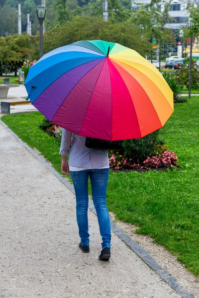 Woman with umbrella — Stock Photo, Image