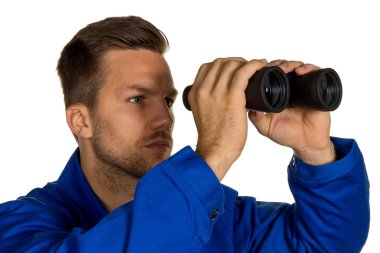 craftsman with binoculars clipart