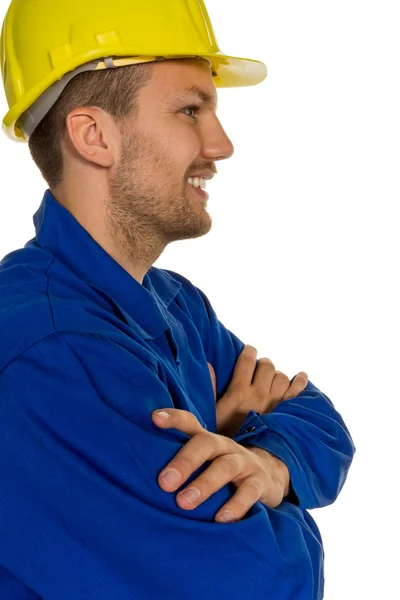 Handyman with helmet — Stock Photo, Image