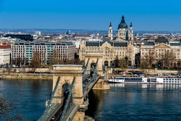 Węgry, Budapeszt, most łańcuchowy — Zdjęcie stockowe