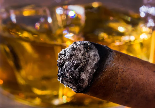 Whisky y cigarro — Foto de Stock
