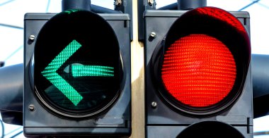 traffic light with red light and green light clipart