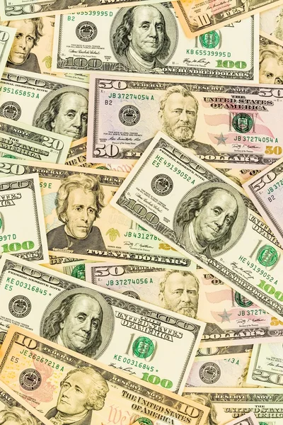 Mnoho dolarové bankovky — Stock fotografie