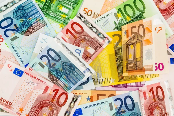 Багато різних євро рахунків — стокове фото