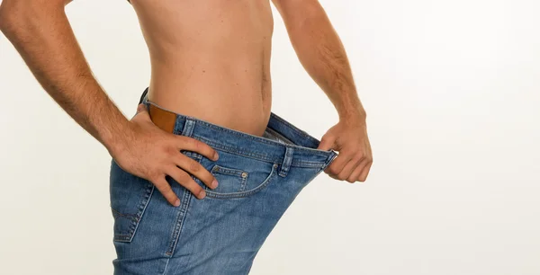 Man after a successful diet — Stock Photo, Image