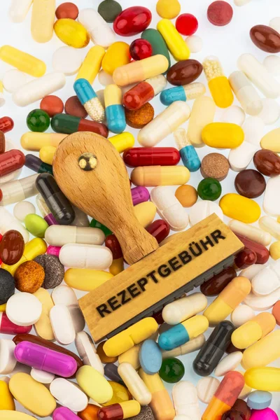 Stämpel på färgglada piller — Stockfoto