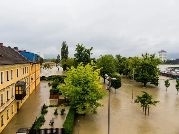 Hochwasser 2013, linz, Österreich — Stockfoto