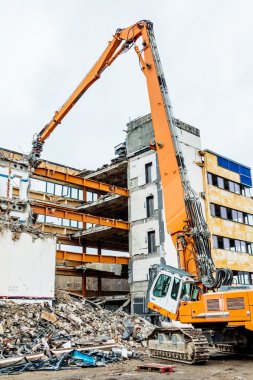 demolition of an office building clipart