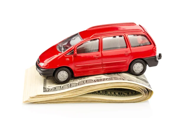 Car on dollar bills — Stock Photo, Image