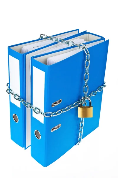 Closed file folder with chain — Stock Photo, Image