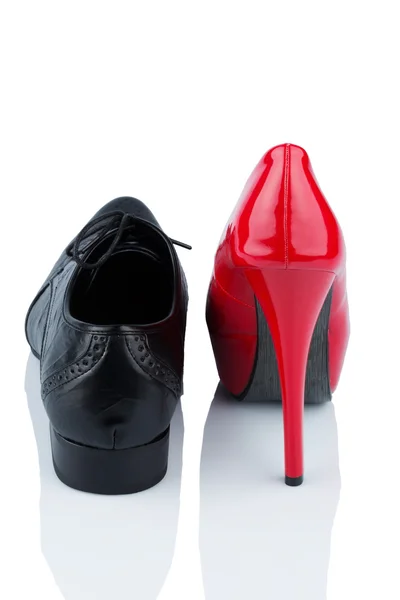 High heels and mens shoe — Stock Photo, Image