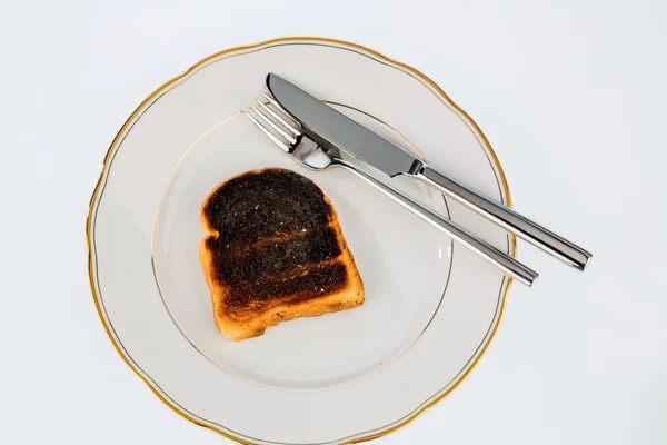 Fette di pane tostato bruciate — Foto Stock