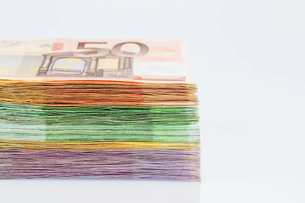 Many different euro bills — Stock Photo, Image