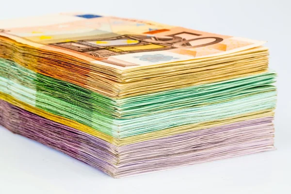 Many different euro bills — Stock Photo, Image