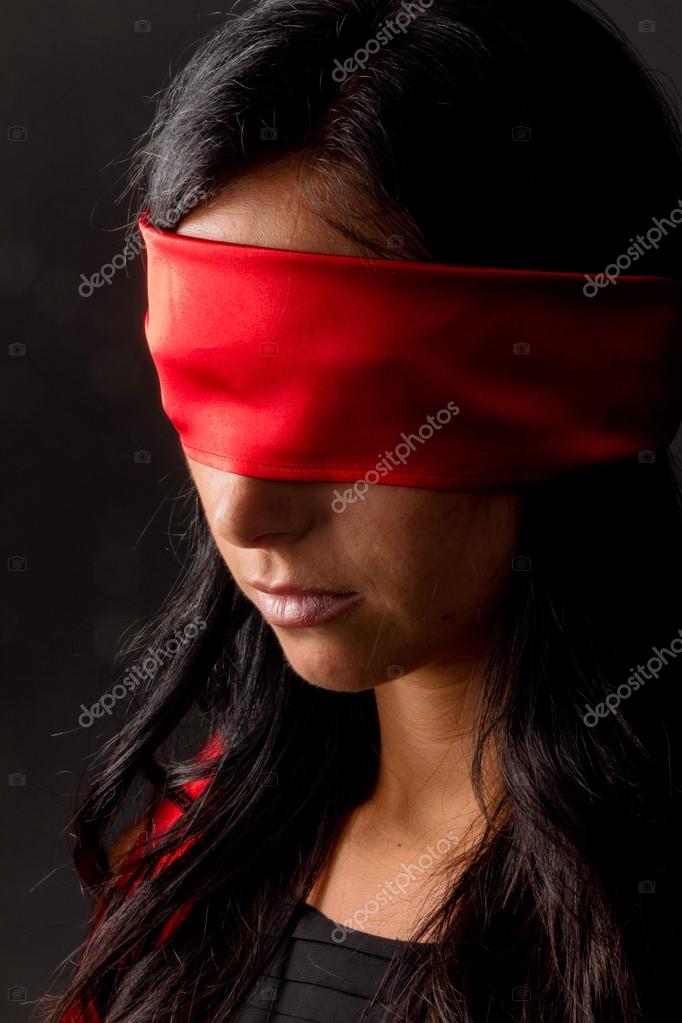 woman blindfolded, Stock image