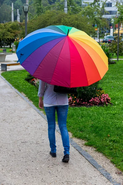 Woman with umbrella — Stock Photo, Image