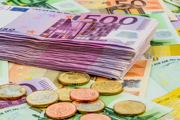 Sok különböző euro-számlák — Stock Fotó