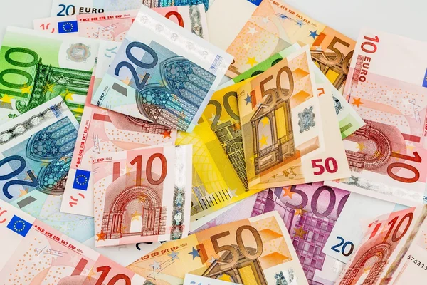 Many different euro bills — Stock Photo, Image