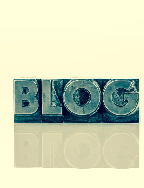 Blogg i bly bokstäver — Stockfoto