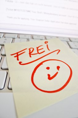 note on computer keyboard: free clipart