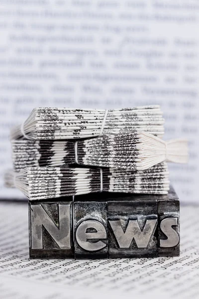 News in lead letters — Stock Photo, Image