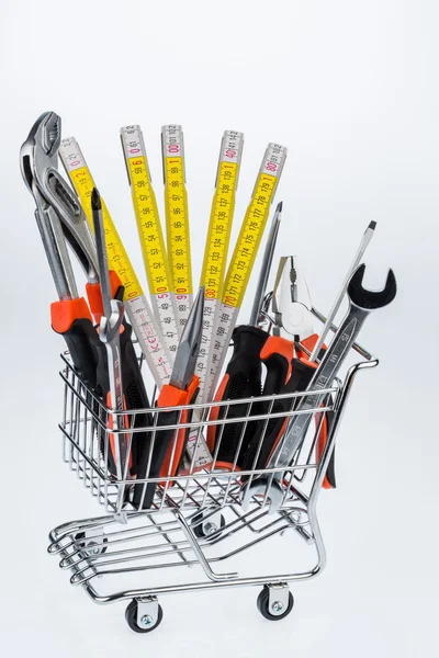 Tool in a shopping cart — Stock Photo, Image