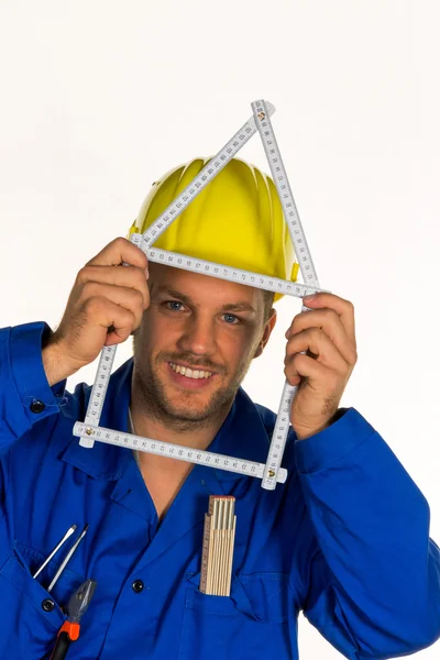 Handwerker mit Helm — Stockfoto