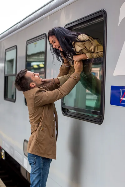 Aankomst met de trein — Stockfoto