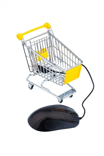 Basket and computer mouse — Stock Photo, Image