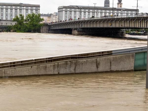 Inundação 2013, linz, Áustria — Fotografia de Stock