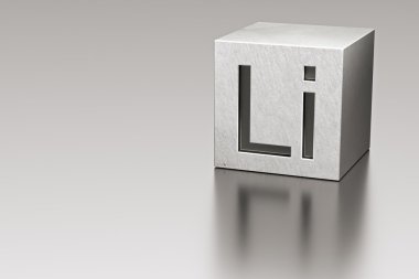 Lithium cube with Li mark clipart