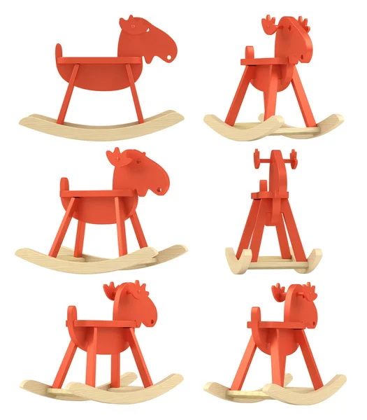 Set van houten elanden, schommelen speelgoed — Stockfoto