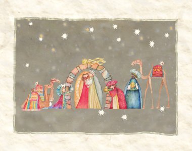 Üç Akil Adam ile Noel doğum sahnesi