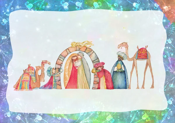 Ange de Noël avec trompette. Aquarelle. Illustration — Photo