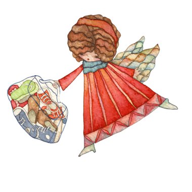 Angels with bag clipart