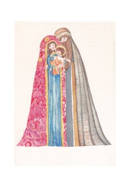 Noel doğum sahnesi: İsa Mesih, joseph ve mary