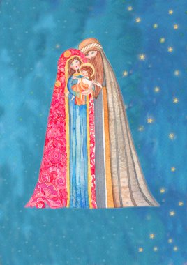 Noel doğum sahnesi: İsa Mesih, joseph ve mary