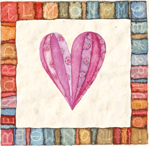 Srdce, přání na Valentýna — Stock fotografie