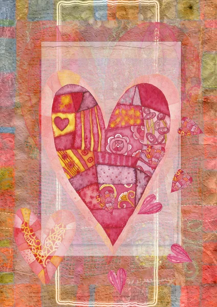 Herz, Grußkarte zum Valentinstag — Stockfoto