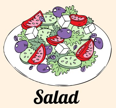 taze vejetaryen sebze salatası