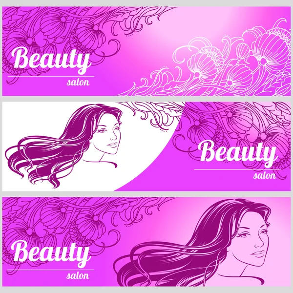 Design de cartão de visita para o cabelo e salão de beleza —  Vetores de Stock